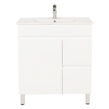 Bianca 750mm Gloss White Freestanding Vanity with Ceramic Countertop